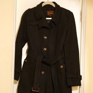 Cole Haan Wool Winter Coat, Black, Size 8